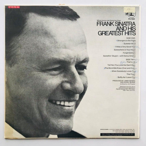 Frank Sinatra Frank Sinatra's Greatest Hits LP Vinyl PH Frank Sinatra Frank Sinatra's Greatest Hits LP Vinyl PH