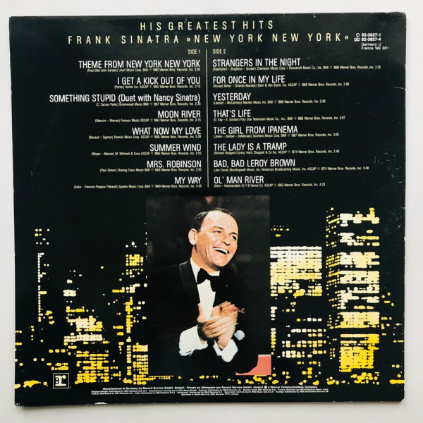 Frank Sinatra New York New York His Greatest Hits LP Vinyl PH