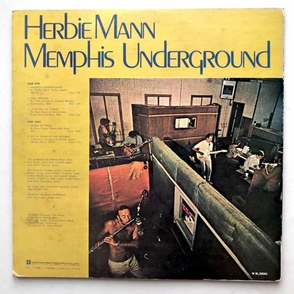 Herbie Mann Memphis Underground LP Vinyl PH