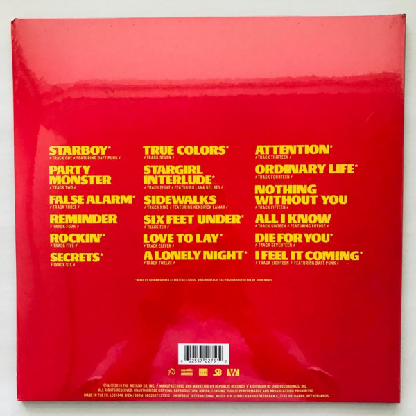 The Weeknd Starboy 2 LP Red Vinyl PH