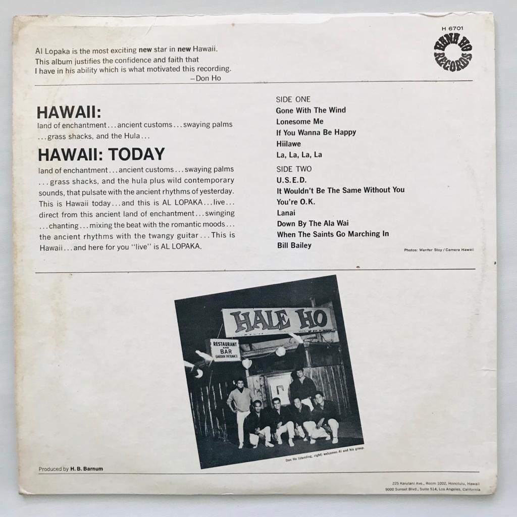 Al Lopaka - Live At The Hale Ho - LP Vinyl Piringan Hitam PH - Gambar 2