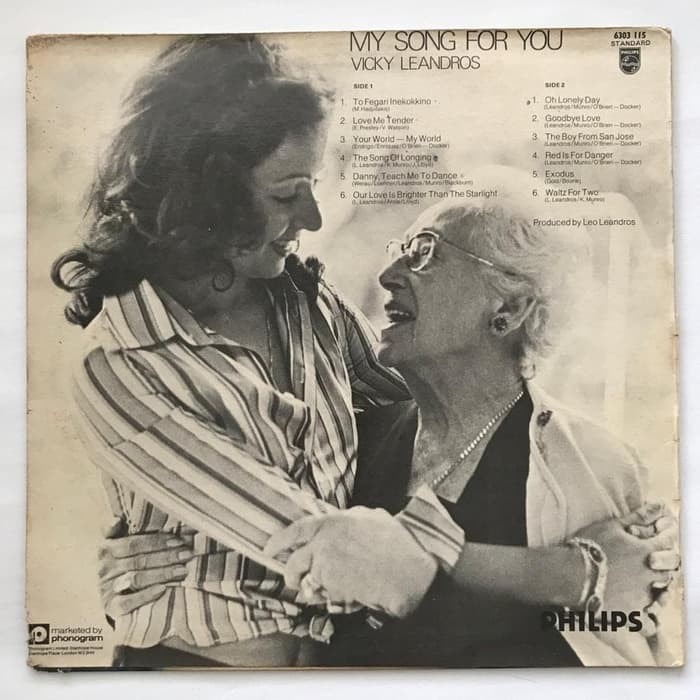 Vicky Leandros - My Song For You - LP Vinyl Piringan Hitam PH - Gambar 2
