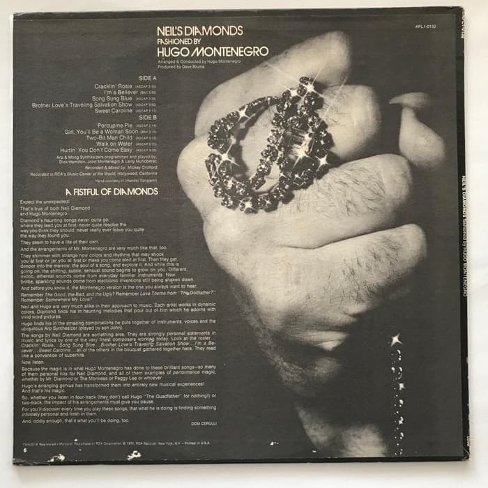 Hugo Montenegro - Neil's Diamonds Fashioned By Hugo Montenegro - LP Vinyl PH - Gambar 2