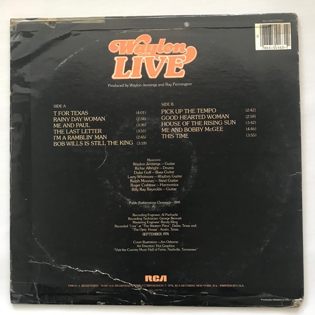Waylon Jennings - Live - LP Vinyl Piringan Hitam PH - Gambar 2