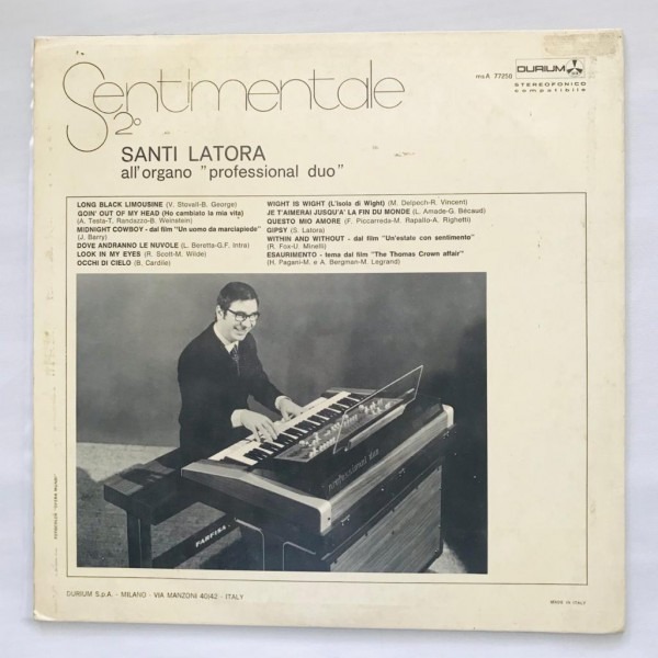 Santi Latora - Sentimentale 2 - LP Vinyl Piringan Hitam PH - Gambar 2