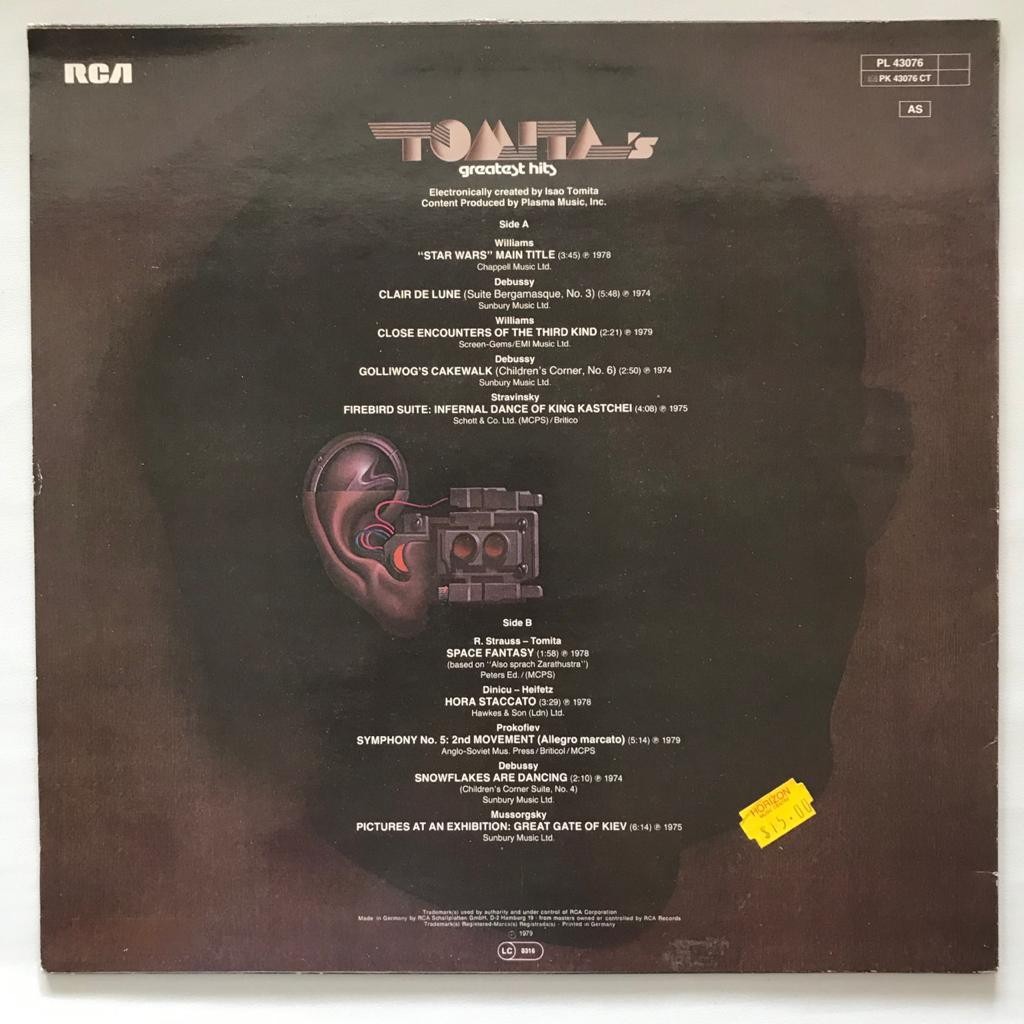 Tomita - Tomita's Greatest Hits - LP Vinyl Piringan Hitam PH - Gambar 2