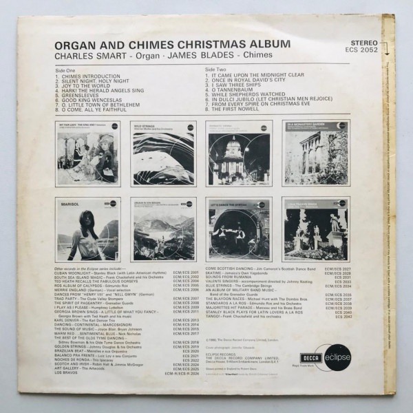 Charles Smart, James Blades - Organ And Chimes Christmas Album - LP Vinyl PH - Gambar 2