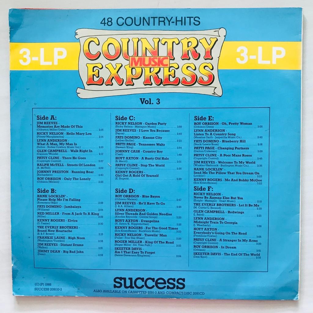 Country Music Express Vol. 3 - Hits - 3 LP Vinyl Piringan Hitam PH - Gambar 2