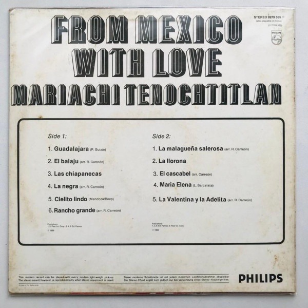 Mariachi Tenochtitlan - From Mexico With Love - LP Vinyl PH - Gambar 2
