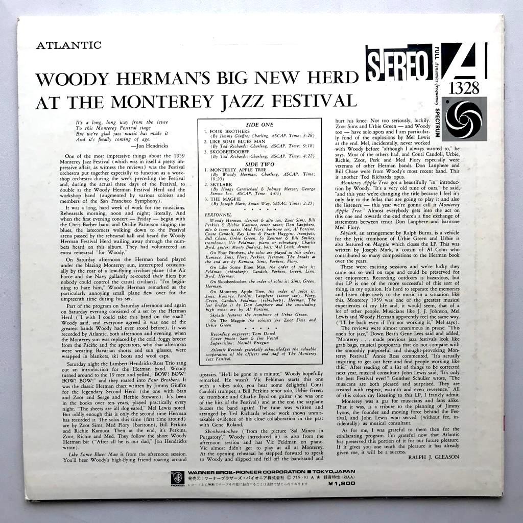 Woody Herman's Big New Herd - At The Monterey Jazz Festival - LP Vinyl PH - Gambar 2