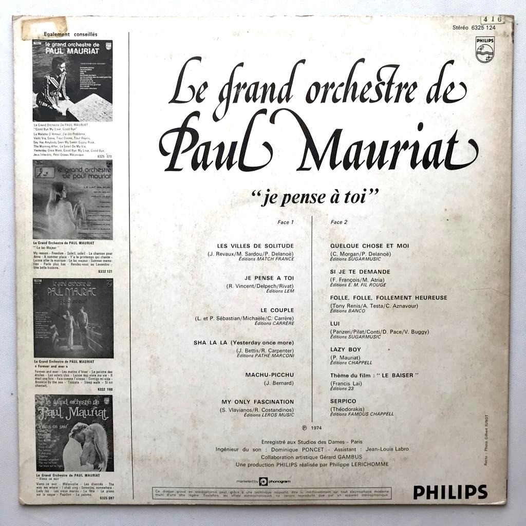 Paul Mauriat - Je Pense A Toi - LP Vinyl Piringan Hitam PH - Gambar 2