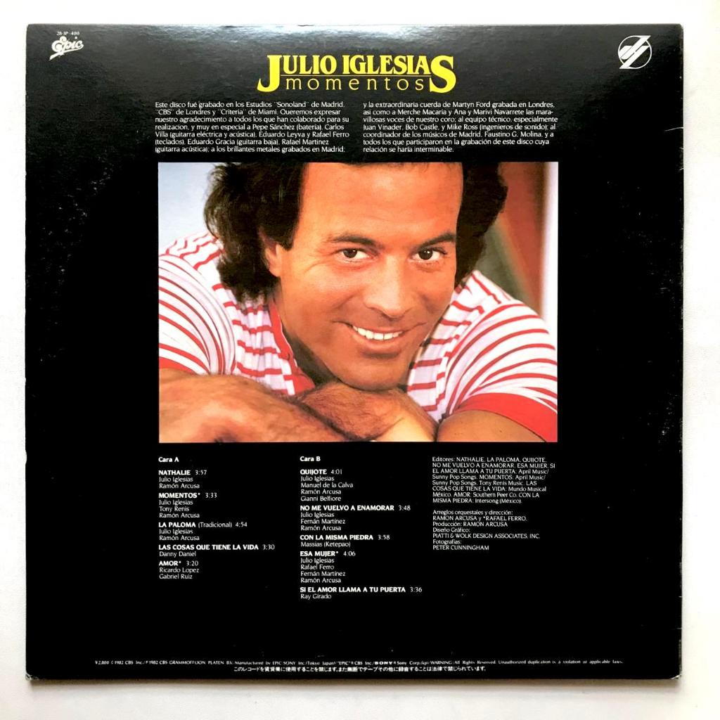 Julio Iglesias - Momentos - LP Vinyl Piringan Hitam PH - Gambar 2