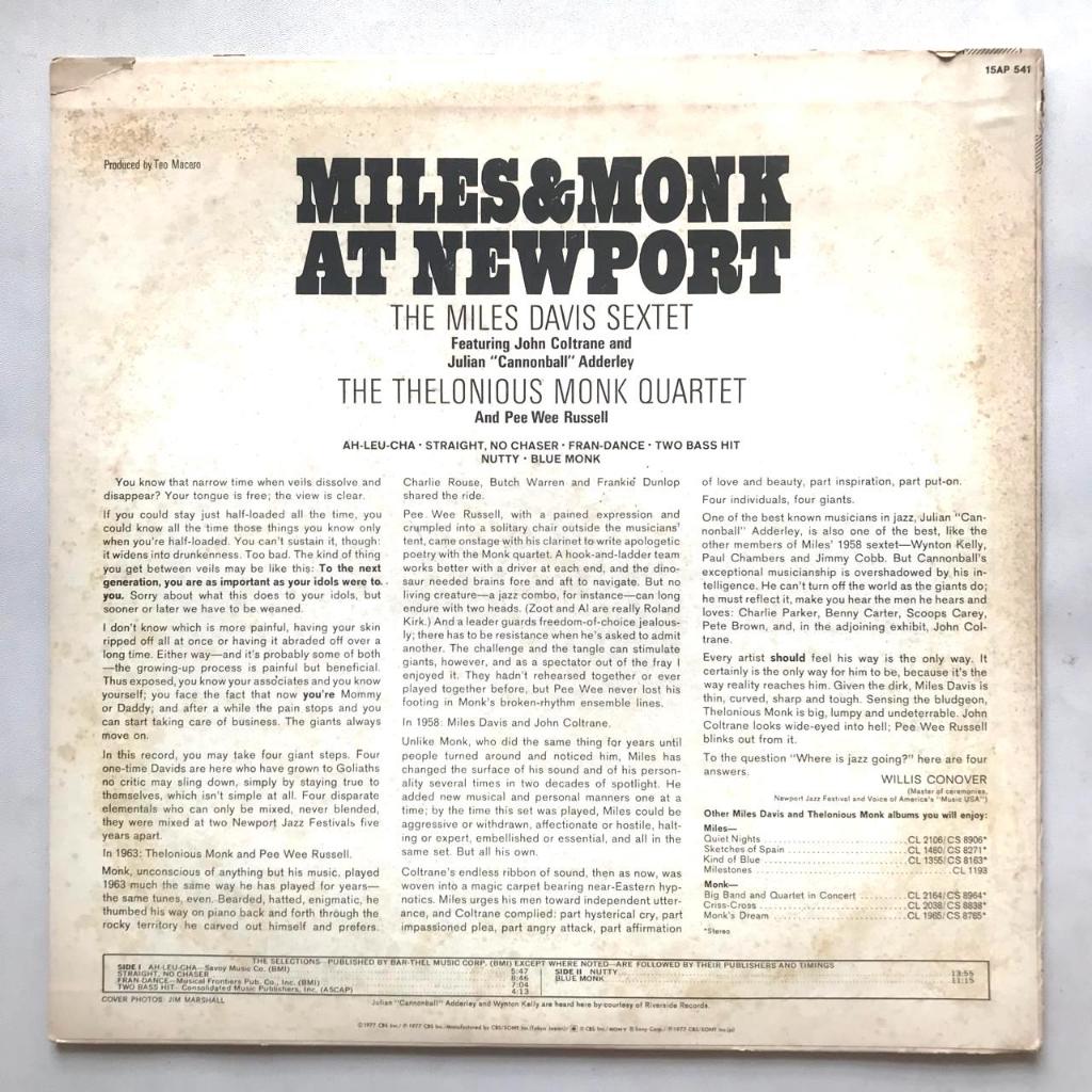 Miles Davis & Thelonious Monk - Miles & Monk At Newport - LP Vinyl PH - Gambar 2