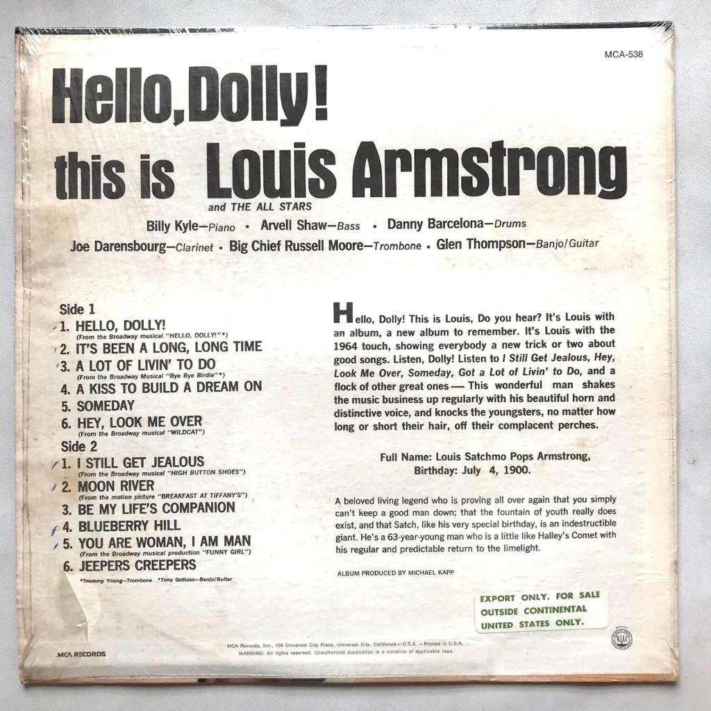 Louis Armstrong And The All Stars - Hello, Dolly! - LP Vinyl PH Piringan Hitam - Gambar 2