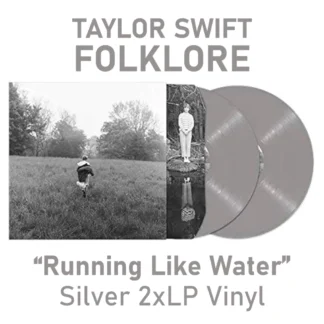 Taylor Swift - Folklore - "Running Like Water" Silver 2xLP VInyl (2020 Limited 1st Release) PH Piringan Hitam