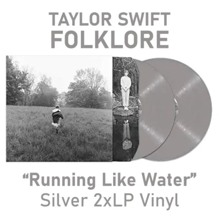 Taylor Swift - Folklore - "Running Like Water" Silver 2xLP VInyl (2020 Limited 1st Release) PH Piringan Hitam