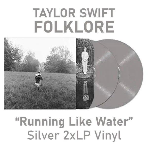 Taylor Swift - Folklore - "Running Like Water" Silver 2xLP VInyl (2020 Limited 1st Release) PH Piringan Hitam