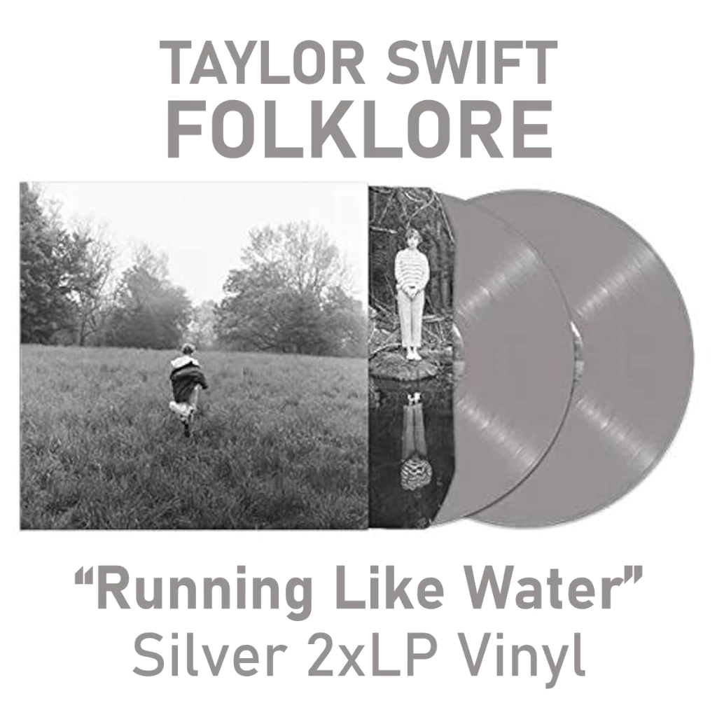 Taylor Swift - Folklore - "Running Like Water" Silver 2xLP VInyl (2020 Limited 1st Release) PH Piringan Hitam