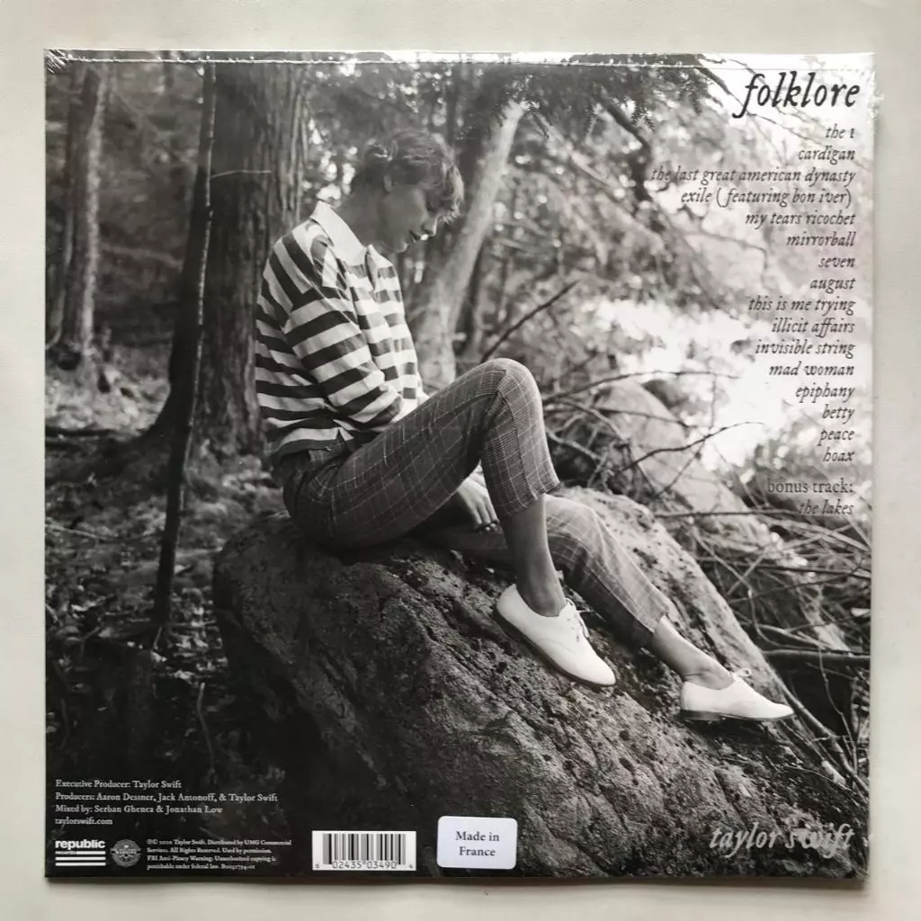 Taylor Swift - Folklore - "Meet Me Behind The Mall" Grey 2xLP Vinyl (2020 Limited 1st Release) PH Piringan Hitam - Gambar 3