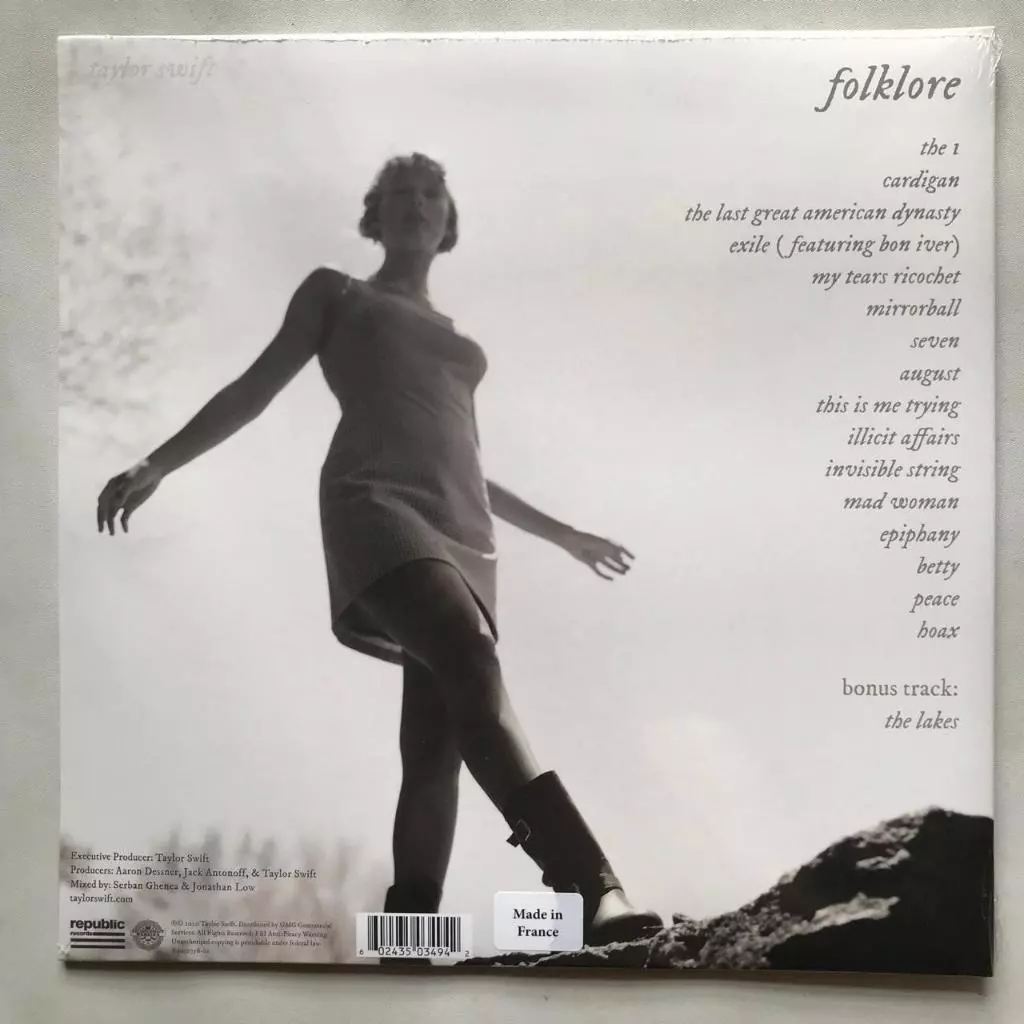 Taylor Swift - Folklore - "Running Like Water" Silver 2xLP VInyl (2020 Limited 1st Release) PH Piringan Hitam - Gambar 3