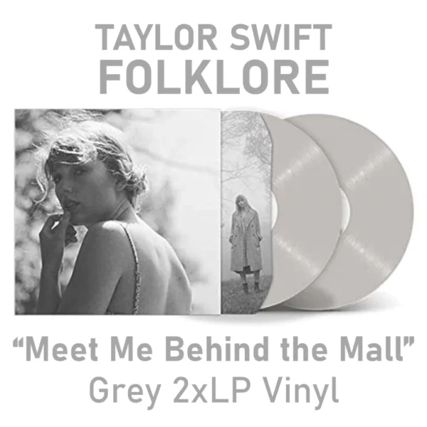 Taylor Swift - Folklore - "Meet Me Behind The Mall" Grey 2xLP Vinyl (2020 Limited 1st Release) PH Piringan Hitam