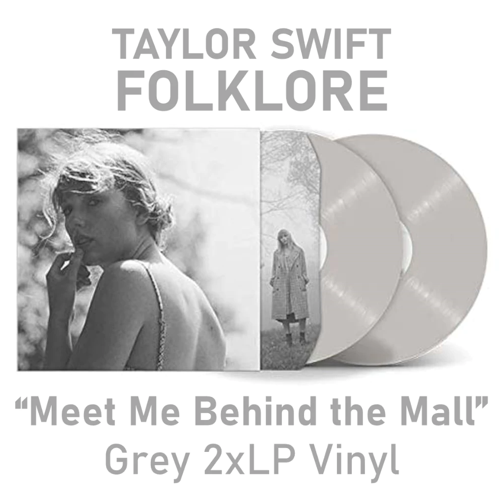 Taylor Swift - Folklore - "Meet Me Behind The Mall" Grey 2xLP Vinyl (2020 Limited 1st Release) PH Piringan Hitam