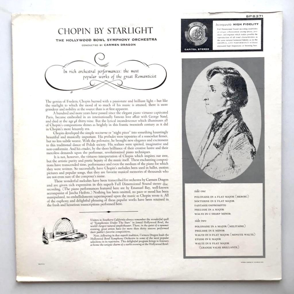 Carmen Dragon - Chopin By Starlight - LP Vinyl Piringan Hitam PH - Gambar 2