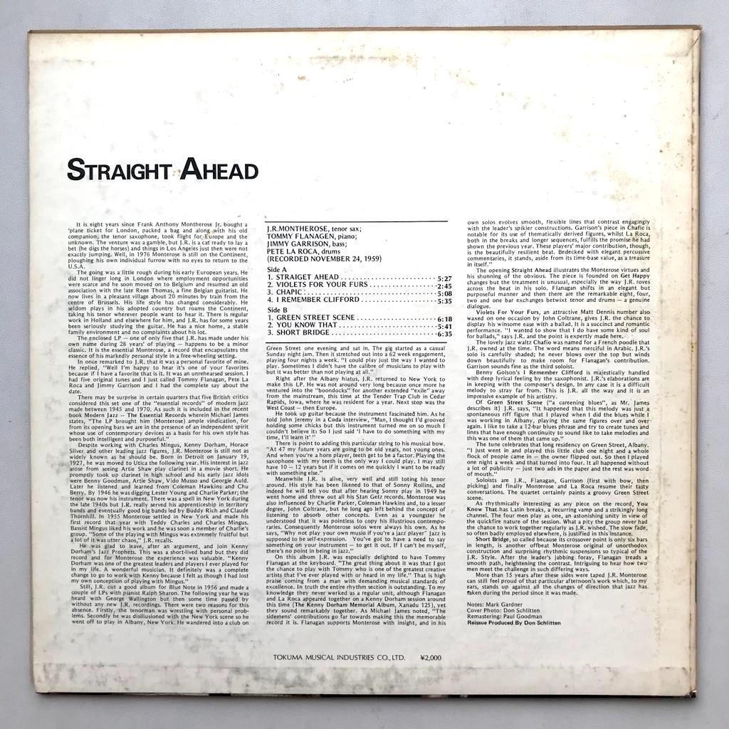 J.R. Monterose - Straight Ahead - Vinyl LP Piringan Hitam PH - Gambar 2