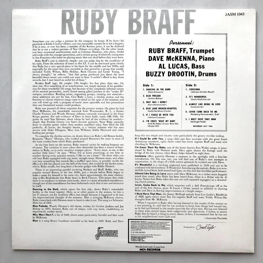 Ruby Braff Featuring Dave McKenna - Ruby Braff - LP Vinyl PH - Gambar 2